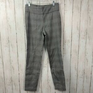 CH1&CO Women's Gray Plaid Pull-On Skinny Dress Pants Size Medium